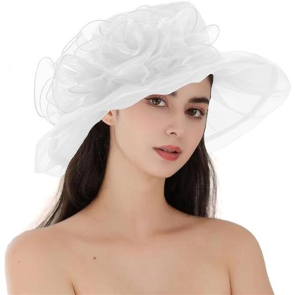 Women\'s Kentucky Hat Wide Brim White2
